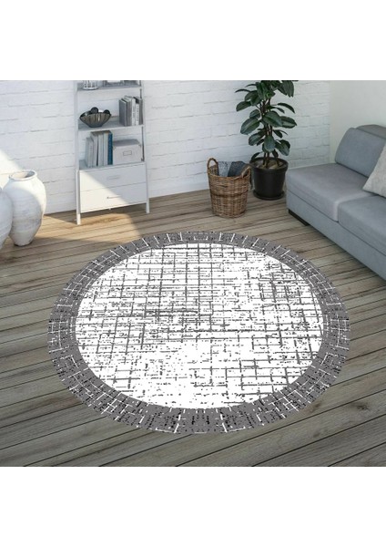 Dijital Baskı Yıkanabilir Kaymaz Taban Yuvarlak Salon Halısı RVG7332-HS209