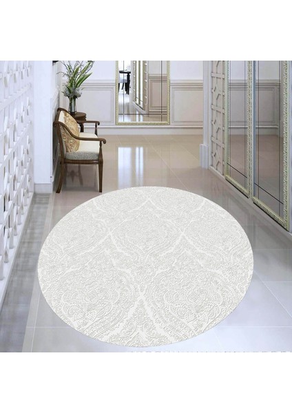 Dijital Baskı Yıkanabilir Kaymaz Taban Yuvarlak Salon Halısı RVG7335-HT380