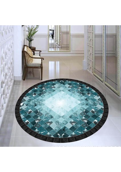 Dijital Baskı Yıkanabilir Kaymaz Taban Yuvarlak Salon Halısı RVG7341-SD1023