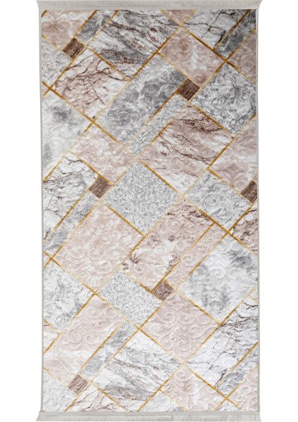 Delüxe Vizon Gri Saçaklı Deri Taban Yeni Kabartmalı Model Salon Halısı fiyatları