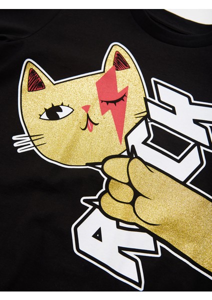 Rock Kedi Kız Çocuk Pantolon T-shirt Takım