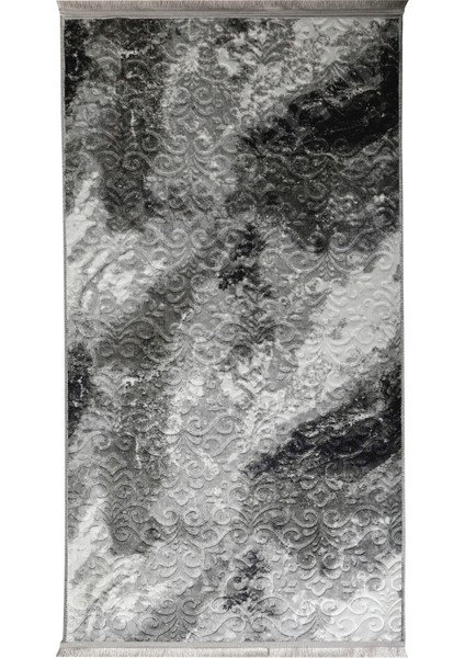 Delüxe Antrasit Saçaklı Deri Taban Yeni Kabartmalı Model Salon Halısı fiyatları