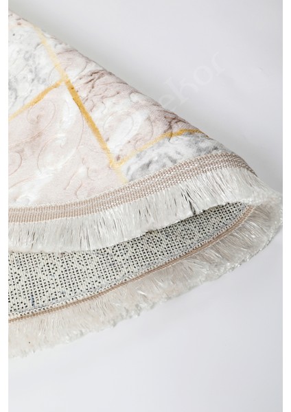 Delüxe Vizon Gri Saçaklı Deri Taban Oval Halı Yeni Kabartmalı Model Salon Halısı fırsatları