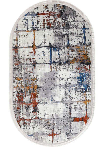 KY7005 Multi Saçaklı Dijital Oval Halı Kaymaz Yıkanabilir Oda Mutfak Antre Salon Halısı fiyatları