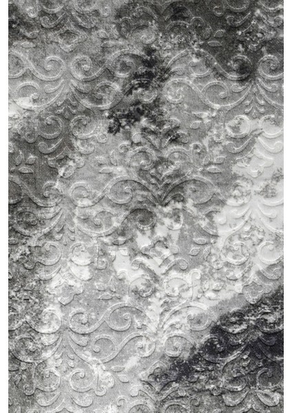 Delüxe Antrasit Saçaklı Deri Taban Yeni Kabartmalı Model Salon Halısı modelleri