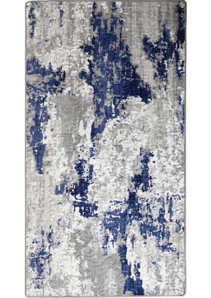 Delüxe Lacivert Gri Saçaksız Deri Taban Yeni Kabartmalı Model Salon Halısı fiyatları