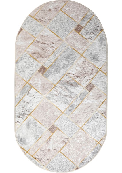 Diji Dekor Delüxe Halı Vizon Gri Saçaksız Deri Taban Oval Halı Yeni Kabartmalı Model Salon Halısı fiyatları