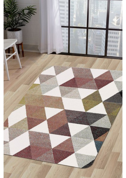 Dijidekor K1270 Multi Saçaksız Dijital Halı Kaymaz Yıkanabilir Oda Mutfak Koridor Salon Halısı