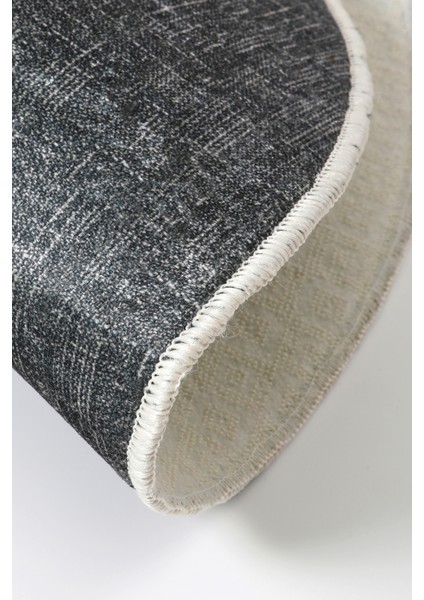 K1290 Antrasit Saçaksız Dijital Yuvarlak Halı Kaymaz Yıkanabilir Mutfak Salon Halısı fırsatları