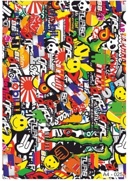 A4 Sticker 025 Tek Paket Çoklu Sticker