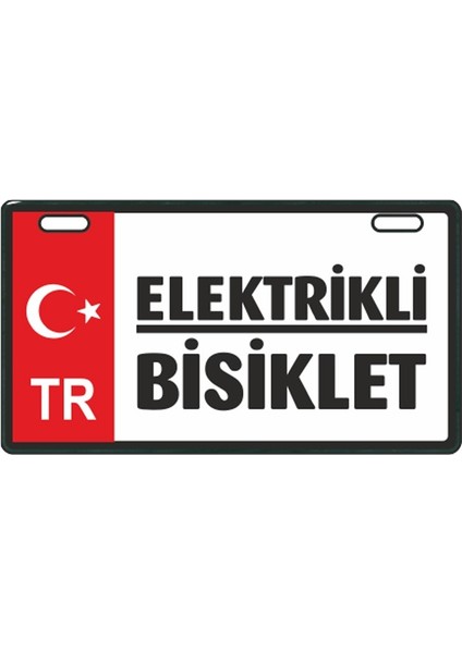 Kırmızı Elektrikli Bisiklet E-Bike Plakalık