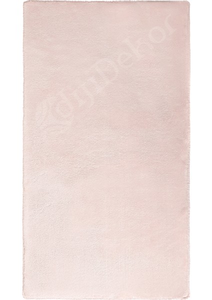 Pembe Post Dokuma Halı Peluş Yumuşacık Kaymaz Antibakteriyel Çocuk Mutfak Salon Halısı