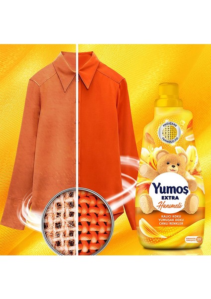 Extra Konsantre Çamaşır Yumuşatıcısı Hanımeli 1440 ml 60 Yıkama 4 Adet