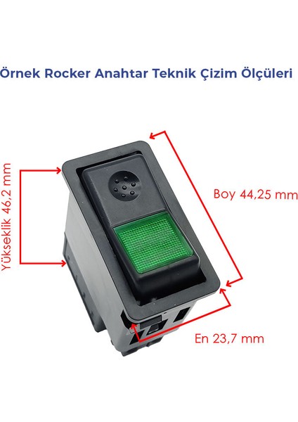 Ford Cargo Kamyon Tır Noktalı Sol Cam Açma Kapama Düğmesi Anahtarı - Ampullü 24V