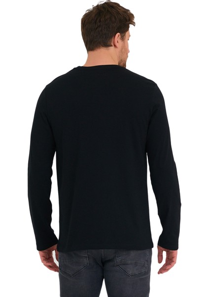 Kaplan Baskılı Bisiklet Yaka %100 Pamuk Uzun Kol Tişört fiyatları