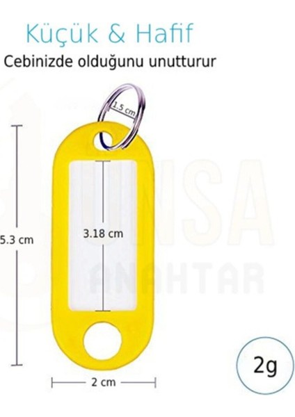 Plastik Anahtarlık - Isimli Renkli Anahtarlık Emlakçı Anahatlığı 55 Adet