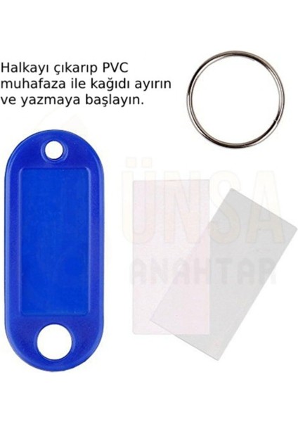 Plastik Anahtarlık - Isimli Renkli Anahtarlık Emlakçı Anahatlığı 55 Adet