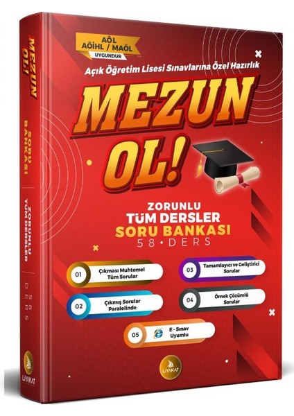 Liyakat Yayınları Mezun Ol Zorunlu Tüm Dersler Soru Bankası - Açık Öğretim Lisesi Sınavlarına Özel Hazırlık