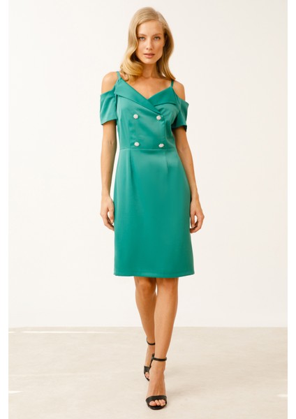 Süs Düğmeli Elbise