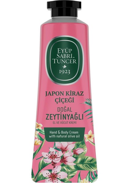 Doğal Zeytinyağlı Japon Kiraz Çiçeği El ve Vücut Kremi 50 ml Tüp