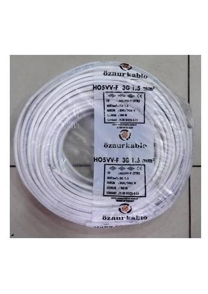 H05VV-F (Ttr) 3x1,5 Beyaz