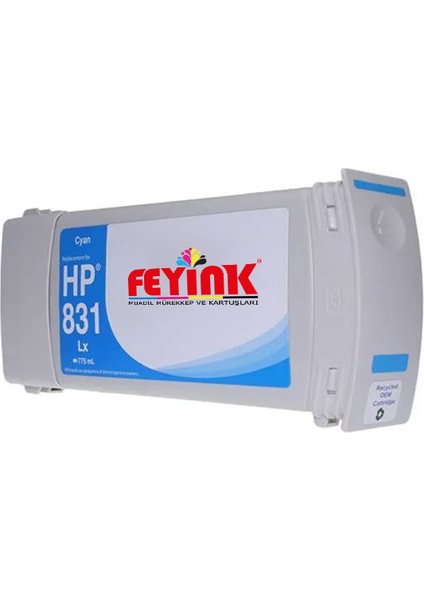 Hp Latex 831C (CZ695A) Muadil Kartuş Cyan 775ML Orjinal Mürekkep Dolumlu Latex 310/315/330/335/360