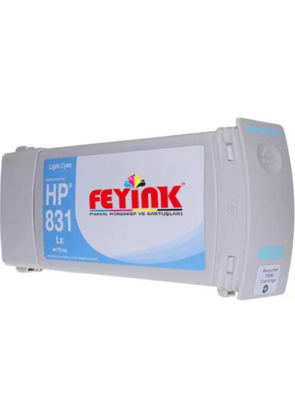 Hp Latex 831C (CZ698A) Muadil Kartuş Light Cyan 775ML Orjinal Mürekkep Dolumlu Latex 310/315/330/335/360