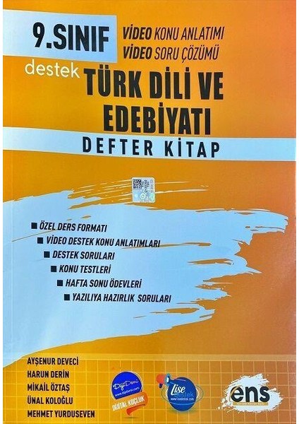 Ens Yayıncılık 9. Sınıf Edebiyat Destek Defterim