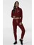 Siksilk Crop Bordo Kapşonlu Bayan Sweatshirt 4