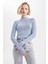 Slim Fit Yarım Balıkçı Yaka Basic Fitilli Triko Kazak L8848AZ22AU 3