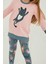 Spotted Cat Pembe Kız Çocuk Tayt Takım 4
