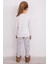 Worry Less Krem Kız Çocuk Uzun Kol Pijama Takım 5