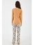 Good Things Take Time Camel Kadın Uzun Kol Pijama Takım 5