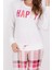 Happy Krem Kadın Uzun Kol Pijama Takım 4