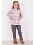 Ekoseli Pudra Kız Çocuk Uzun Kol Pijama Takım 1