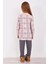 Ekoseli Pudra Kız Çocuk Uzun Kol Pijama Takım 5