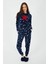 Shine Lacivert Kadın Uzun Kol Pijama Takım 1
