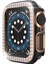 Apple Watch 7 Serisi 45MM Çift Sıra Parlak Taşlı Rubber Kasa Kapak 2