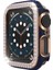 Apple Watch 7 Serisi 45MM Çift Sıra Parlak Taşlı Rubber Kasa Kapak 2