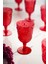 Akrilik Kırmızı Ayaklı Bardak & Su Meşrubat Kadeh Kahve Yanı Bardağı 450 ml ( Cam Değildir ) 1