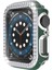 Apple Watch 7 41MM Uyumlu Çift Sıra Parlak Taşlı Rubber Kasa Kapak 2