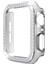 Apple Watch 5 6 40MM Uyumlu Çift Sıra Parlak Taşlı Rubber Kasa Kapak 2