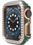 Apple Watch 5 6 40MM Uyumlu Çift Sıra Parlak Taşlı Rubber Kasa Kapak 2