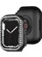 Apple Watch 7 45MM Uyumlu Tek Sıra Parlak Taşlı Rubber Kasa Kapak 1