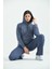 Lacivert Yumoş Örme Kapüşonlu Pijama Takımı 2