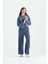 Lacivert Yumoş Örme Kapüşonlu Pijama Takımı 3