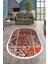 K1300 Patchwork Saçaklı Dijital Oval Halı Kaymaz Yıkanabilir Oda Mutfak Antre Salon Halısı 1