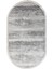 KY7056 Gri Saçaklı Dijital Oval Halı Kaymaz Yıkanabilir Oda Mutfak Antre Salon Halısı 2
