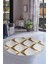 KY7059 Gold Saçaksız Dijital Yuvarlak Halı Kaymaz Yıkanabilir Mutfak Antre Salon Halısı 1
