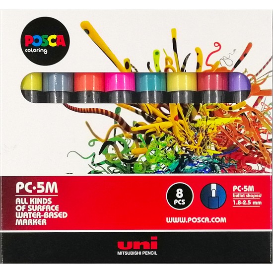 Uni Posca Marker PC5M 1.82.5mm Çiçek Renkleri Set 7+1 Fiyatı